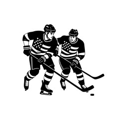 Hockey player silhouette vector, silhouette, sport, hockey, ski, player, vector, illustration, winter, ice, skier, skiing, sports, people, stick, black, action, game, athlete, activity, competition, b