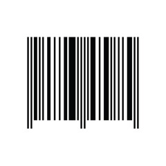 Black barcode icon, Product identification symbol, Retail barcode vector, Scan label graphic, Inventory tracking code, Linear barcode design, Commercial product code, vector illustration.
