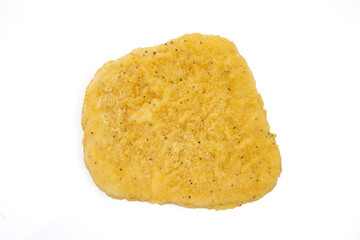 escalope de viande panée isolée sur un fond blanc