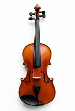 Violon de face isol&eacute; sur fond blanc