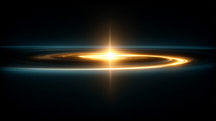 Golden Swirl of Light in the Dark Cosmos A Captivating Abstract Space Phenomenon with Glowing Energy Trails