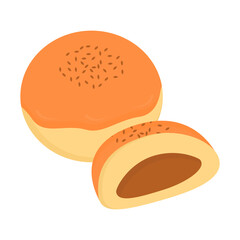 Sweet Anpan Bun with Red Bean Filling