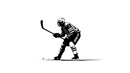 Obraz premium hockey player silhouette vector