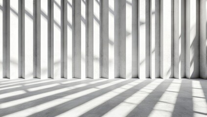 White, modern, interior with shadows