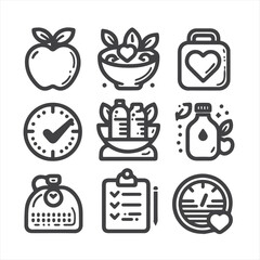 Veterinary icon set. Contains such icons as pets, medical history, health care, vet, vaccines, test, dental care, antiparasitic, diagnosis, x ray, veterinary clinic and more. Vector illustration
