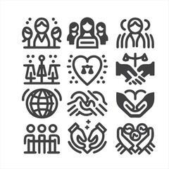 Human Resources icon set. Business related line icons: HR, recruitment, employment, office, management, business people, teamwork, resume, career and more. Editable stroke. Vector illustration