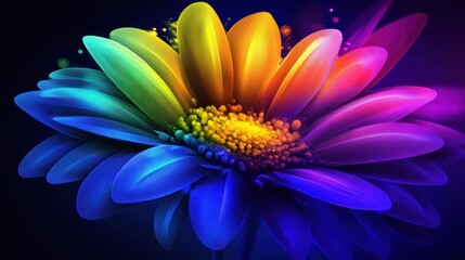 Obraz premium Vibrant, colorful digital flower