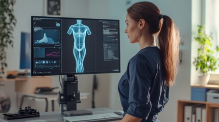 Woman Demonstrating Ergonomic Posture with Physical Therapy Concepts