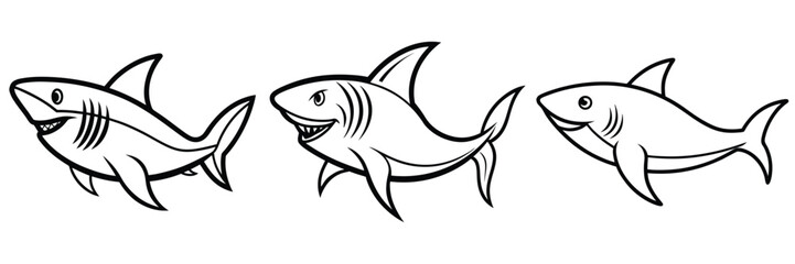 Cartoon Shark Illustrations