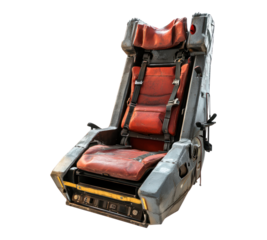 Ejector seat on transparent background