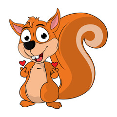 Cute Squirrel Animal Cartoon Illustration