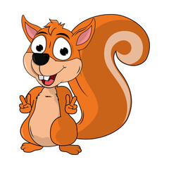 Cute Squirrel Animal Cartoon Illustration