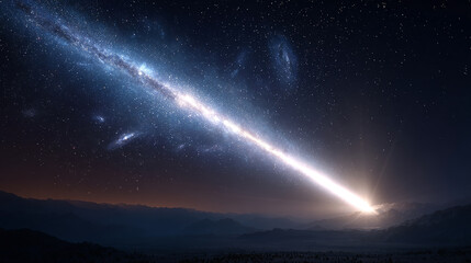 Cosmic Ray A Beam of Light Piercing Through the Galaxy Illuminating the Earth Below