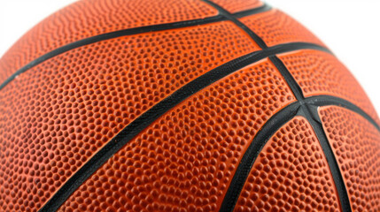 Close-up View of a Textured Basketball Surface Highlighting Details of Material and Construction
