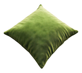 green pillow on transparent background