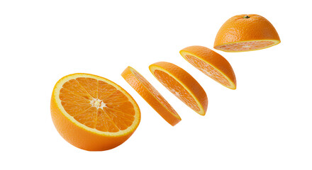 orange slices flying PNG. Orange fruit sliced png. citrus fruit orange scattered isolated. oranges png