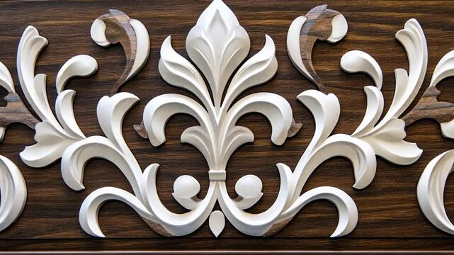 Ornate wood carving, decorative design