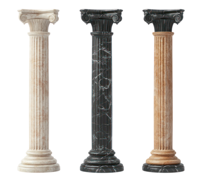 Pedestals Set on transparent background