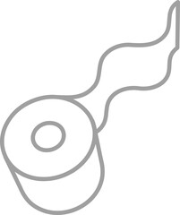 Simple line art illustration of a roll of tape or bandage unrolling.  Perfect for medical, packaging, or DIY projects.  Clean, minimalist style conveys efficiency and ease.