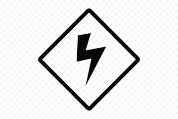 Electric power symbol. High voltage sign. Enectricity alart icon. Dangerous electrical voltage icon set. Symbol energy and thunder symbol. Isolated vector illustration