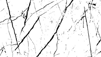 Vector lines, dry cracked isolated on white background. Scratch grunge urban background. Distressed overlay texture. Grunge background. Abstract illustration texture of cracks, chips, dot.	