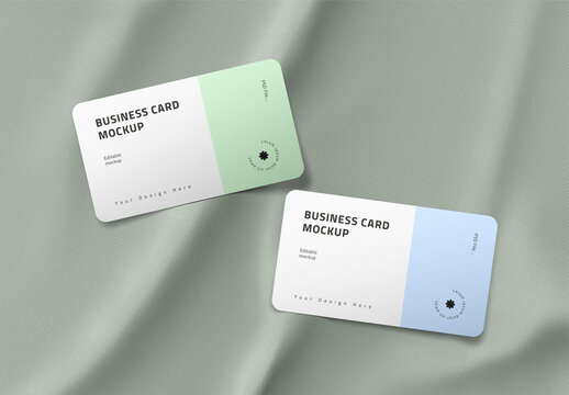 Modern Rounded Corner Business Card Mockup