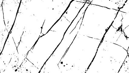Abstract black and white composition of lines texture isolated on transparent background. Cracks, lines, dry cracked earth overlay texture,Grunge texture for make poster, banner, 