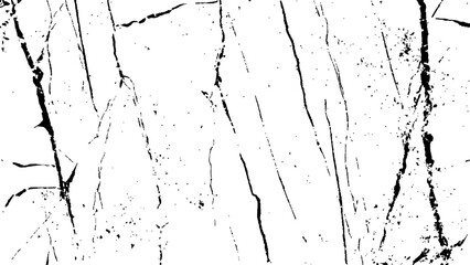 Abstract black and white composition of lines texture isolated on transparent background. Cracks, lines, dry cracked earth overlay texture,Grunge texture for make poster, banner, 