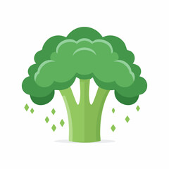 Fresh Broccoli Simple Vector Illustration – Healthy Organic Vegetable Clipart for Food, Nutrition, and Farm Design