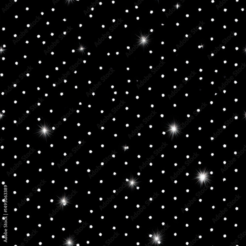 Poster close-up view of white dots on black background showcasing a minimalistic halftone pattern illuminat