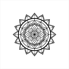 Fototapeta premium Oriental tribal flower mandala round ornament vector illustration