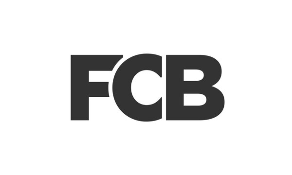 FCB logo design template with strong and modern bold text. Initial based vector logotype featuring simple and minimal typography. Trendy company identity.