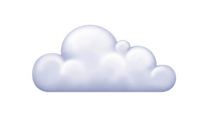 Obraz premium Cloud Symbol: A solitary cloud illustration, symbolizing weather, nature, and the serene, expansive sky. Its soft, rounded form invites contemplation, evoking the simple beauty of natural phenomena.