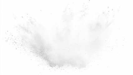 Fototapeta premium Bright white paint color powder explosion. Gray powder explosion with dark colors isolated white background.