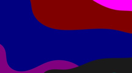A bold abstract design showcases an assortment of curvilinear shapes in deep blues, rich reds, and stark black, elegantly intertwined to produce a compelling and dramatic visual narrative with a sleek