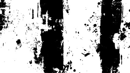 Vector white and black wall texture on isolated white background. Abstract grunge texture of black paint. Grunge black and white urban vector texture. design brush strokes.
