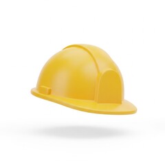 Fototapeta premium yellow hard hat isolated on white. 3D illustration, cartoon