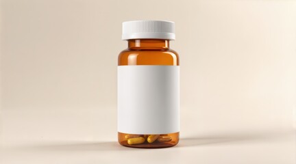 Pharmaceutical bottle template with white label design