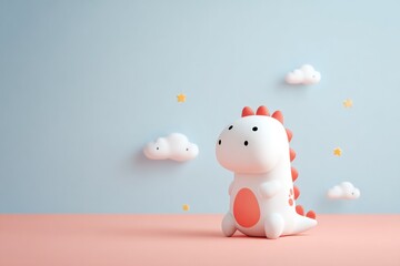 Cute 3D Dinosaur Illustration