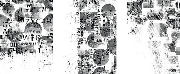 Glitch distorted geometric shape . Noise destroyed logo . Trendy defect error shapes . Glitched frame .Grunge textured . Distressed effect .Vector shapes with a halftone dots screen print texture.