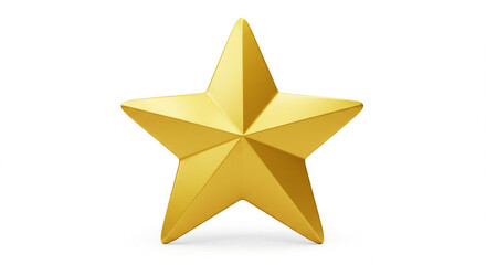 Obraz premium Golden Star Radiance: A lustrous golden star, its five points radiating brilliance, stands as a symbol of achievement, guidance, and celestial wonder.