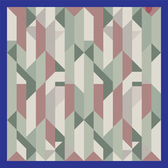 Abstract Geometric Pattern with Muted Greens and Pinks
