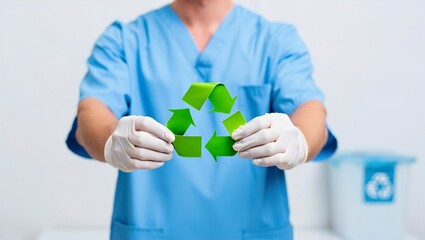 Medical Professional Promoting Recycling