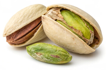 pistachio nuts isolated on white