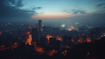 City Aerial View at Night