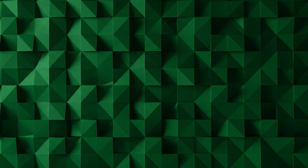 Obraz premium Abstract Green Geometric Triangular Pattern Background Texture 3D Render