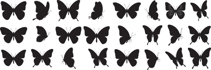 Butterfly silhouette vector art design elements for graphics and creative projects artwork and illustration
