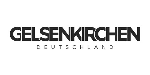 Gelsenkirchen Deutschland, modern and creative vector illustration design featuring the city of Germany for travel banners, posters, and postcards.