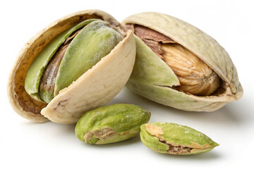 pistachio nuts isolated on white