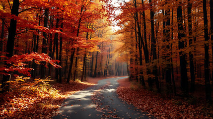 Landscape Wallpaper Autumn Forest Path Beauty of Nature